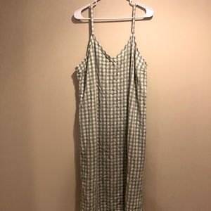 Universal Thread green and white gingham spaghetti strap dress XXL